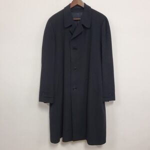 Vintage Park Lane Mens‎ Long Line Wool Coat Size 46 Blue Professional Career